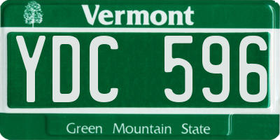 VT license plate YDC596