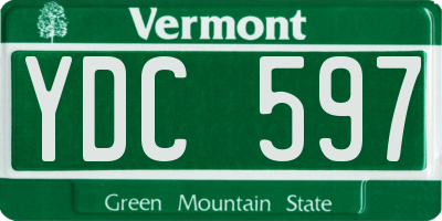 VT license plate YDC597