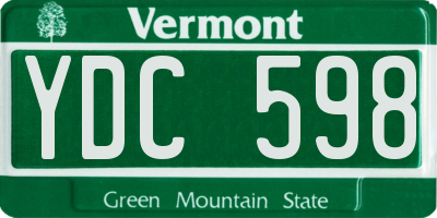 VT license plate YDC598