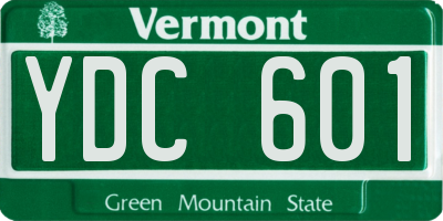 VT license plate YDC601