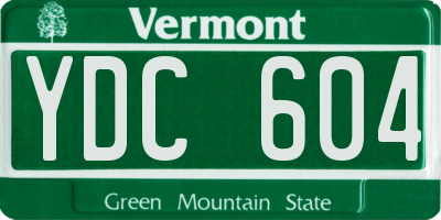 VT license plate YDC604
