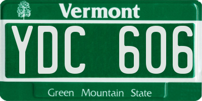VT license plate YDC606