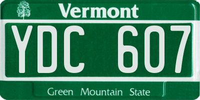 VT license plate YDC607
