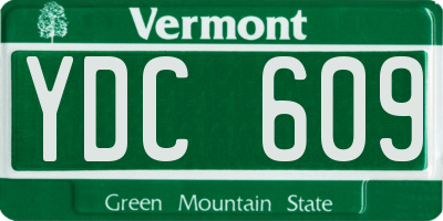 VT license plate YDC609