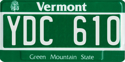 VT license plate YDC610