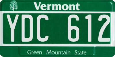 VT license plate YDC612