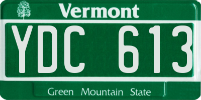 VT license plate YDC613