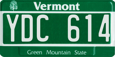 VT license plate YDC614