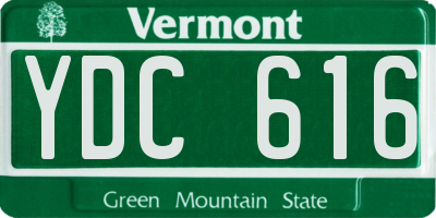 VT license plate YDC616