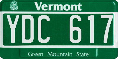 VT license plate YDC617