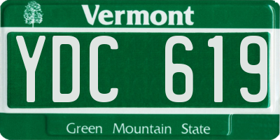VT license plate YDC619