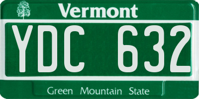 VT license plate YDC632