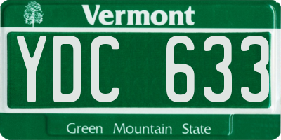 VT license plate YDC633