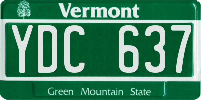 VT license plate YDC637