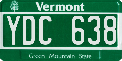 VT license plate YDC638