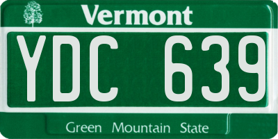 VT license plate YDC639