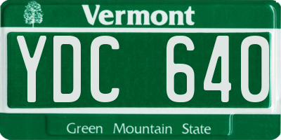 VT license plate YDC640