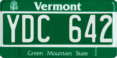 VT license plate YDC642
