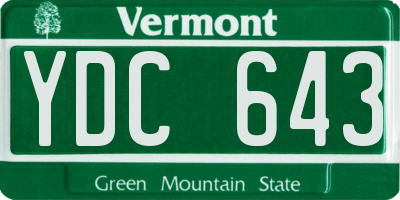 VT license plate YDC643