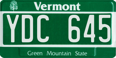 VT license plate YDC645