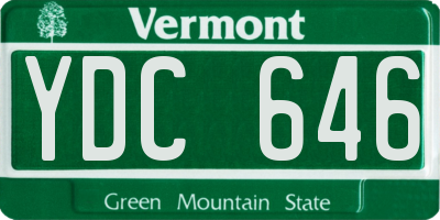 VT license plate YDC646