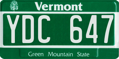 VT license plate YDC647