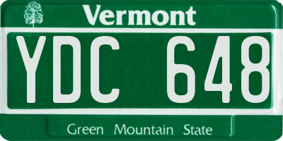 VT license plate YDC648