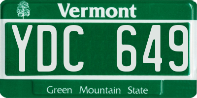 VT license plate YDC649