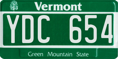 VT license plate YDC654