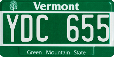 VT license plate YDC655