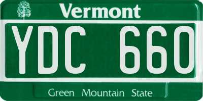 VT license plate YDC660