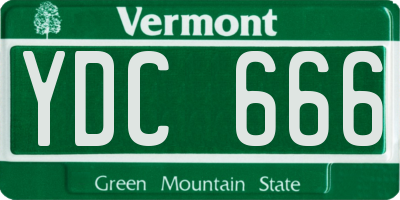 VT license plate YDC666