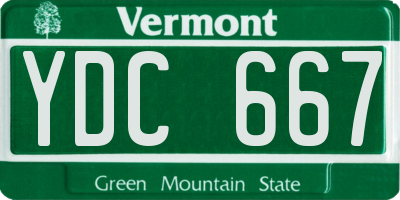 VT license plate YDC667