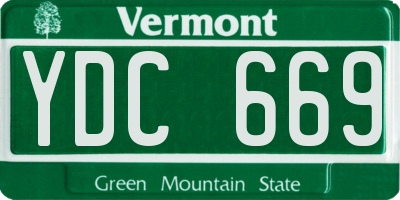 VT license plate YDC669