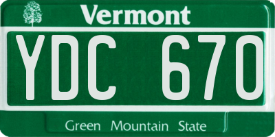 VT license plate YDC670