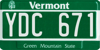 VT license plate YDC671