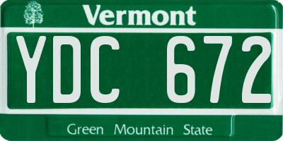 VT license plate YDC672