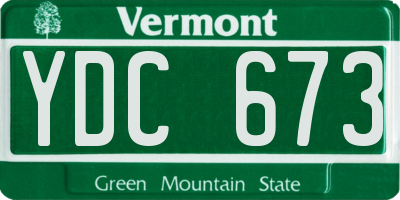 VT license plate YDC673