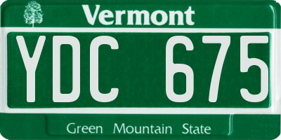 VT license plate YDC675