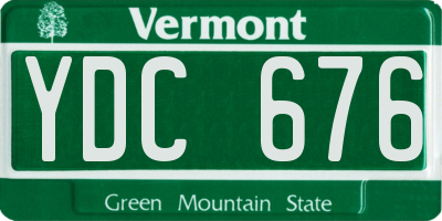 VT license plate YDC676