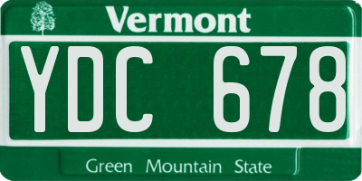 VT license plate YDC678