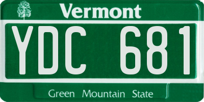 VT license plate YDC681