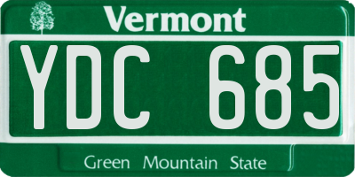 VT license plate YDC685