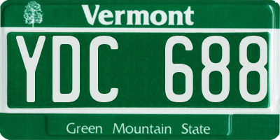 VT license plate YDC688