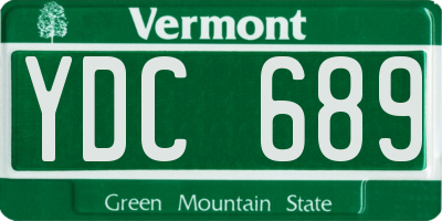 VT license plate YDC689