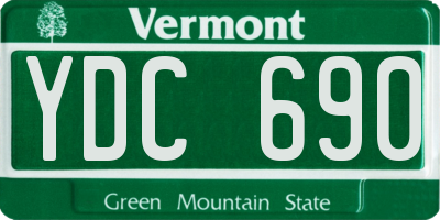 VT license plate YDC690