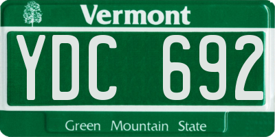 VT license plate YDC692