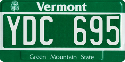 VT license plate YDC695