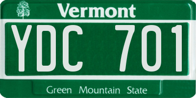 VT license plate YDC701