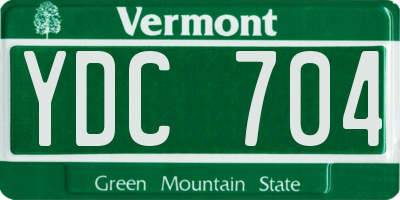 VT license plate YDC704
